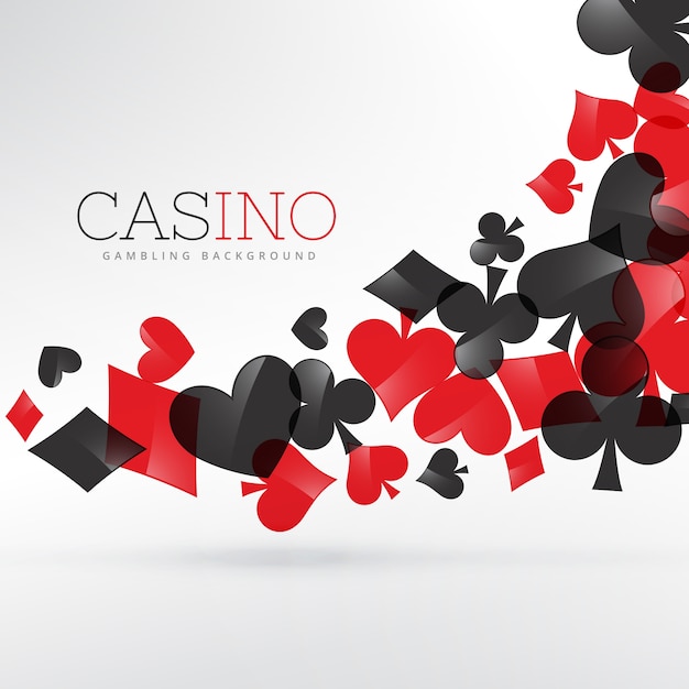Kostenloser Vektor casino-spielkarten symbole in grauem hintergrund schwimmen