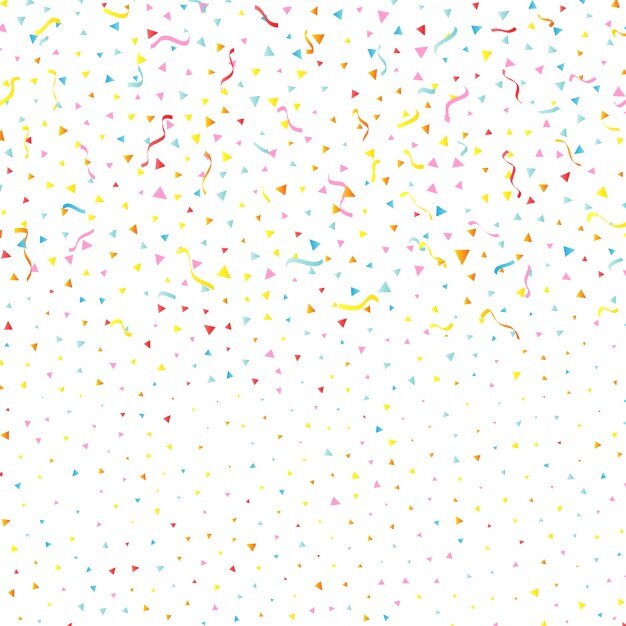 Kostenlose Vektor celebration hintergrund mit konfetti und streamer