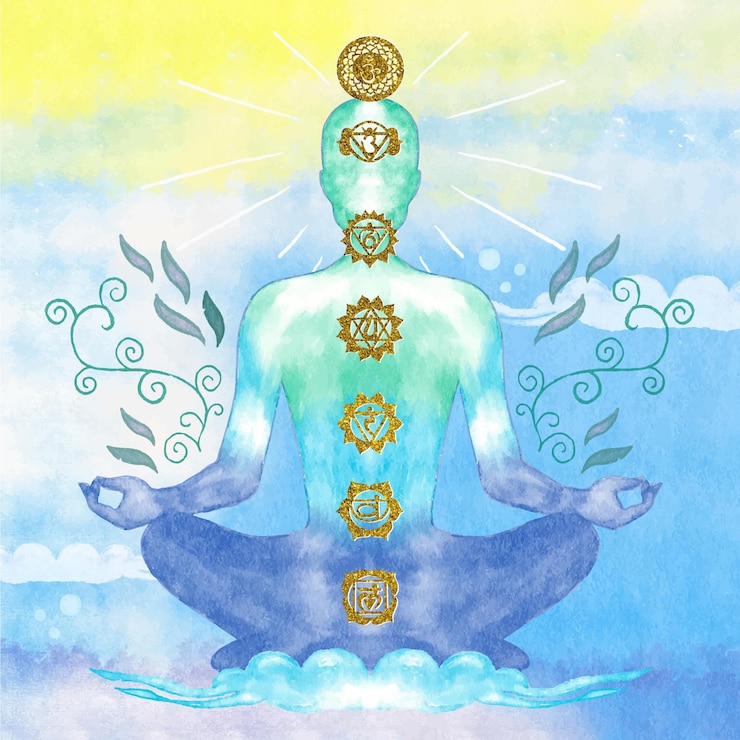Kostenlose Vektor chakras konzeptillustration