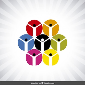 Charity-logo mit kreisförmigen menschliche symbole