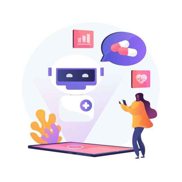 Chatbot in der abstrakten Konzeptillustration des Gesundheitswesens