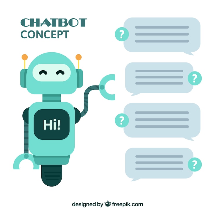 Kostenlose Vektor chatbot konzept hintergrund mit mobilen gerät