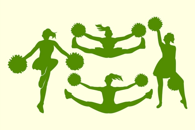 Cheerleader-silhouette im flachen design