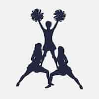 Kostenloser Vektor cheerleader-silhouette im flachen design