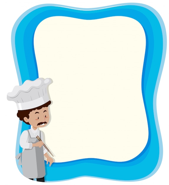 Chef anf blauem Hintergrund