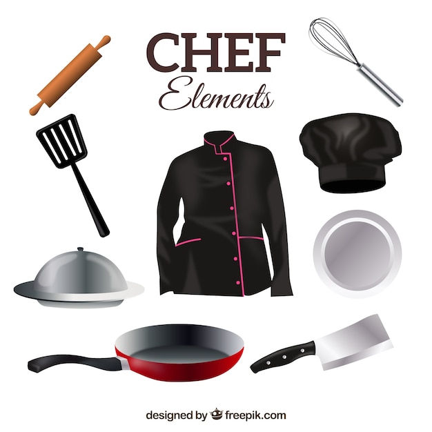 Chef Uniform mit Kochutensilien