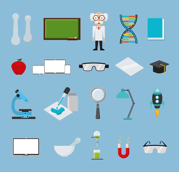 Kostenloser Vektor chemie-icon-set