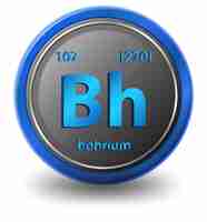 Kostenloser Vektor chemisches element bohrium. chemisches symbol mit ordnungszahl und atommasse.