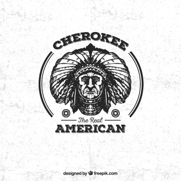 Kostenloser Vektor cherokee amerikanischen abzeichen