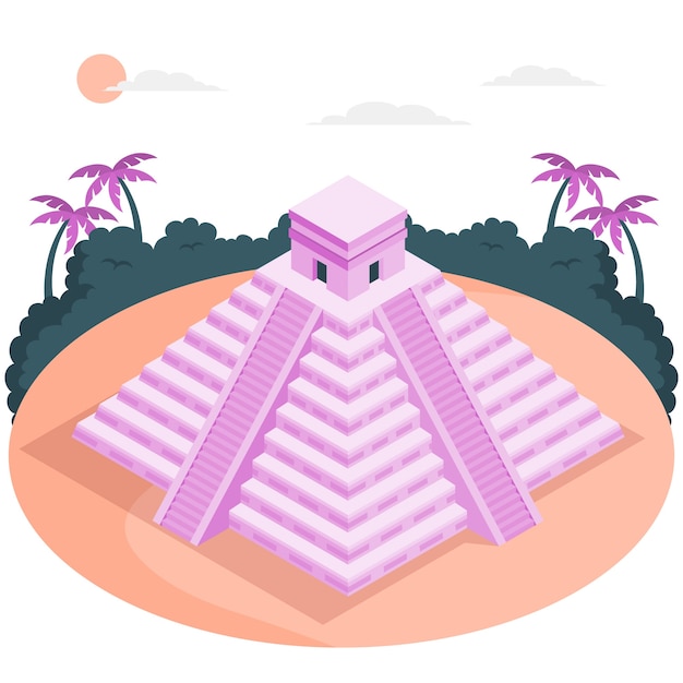 Chichen itza-konzeptillustration