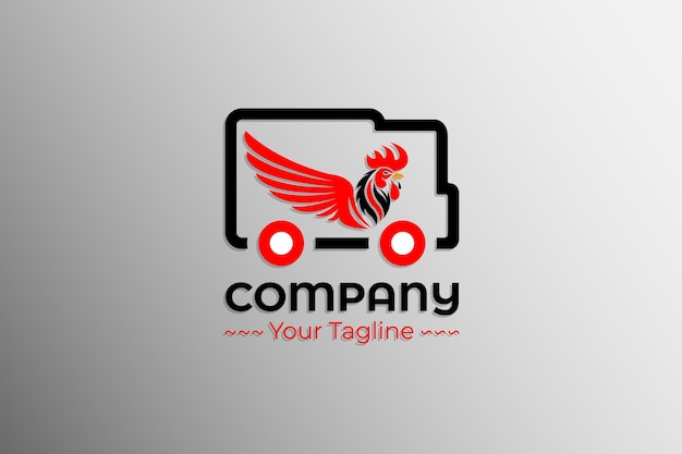 Chicken wings food truck-logo. Premium Vektoren