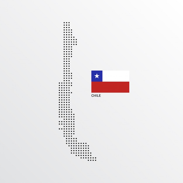 Chile-kartenentwurf mit flaggen- und hellem hintergrundvektor