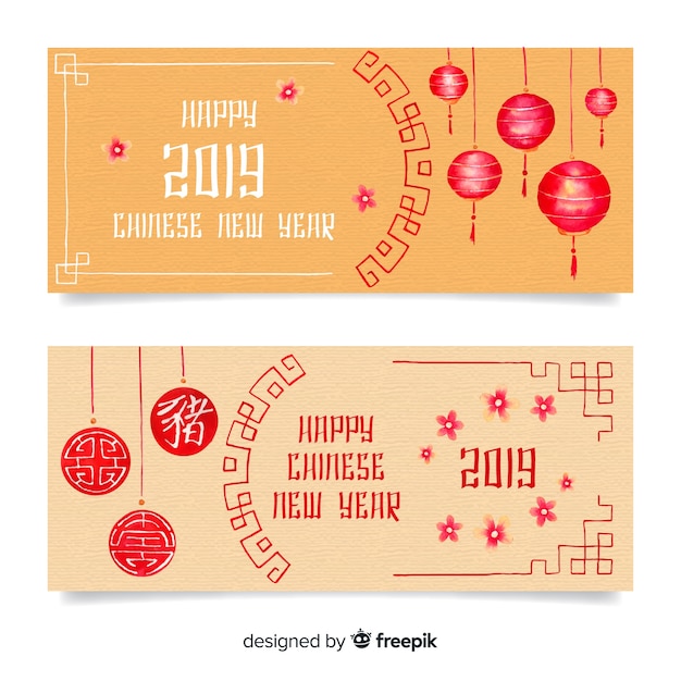 Chinesische banner des neuen jahres 2019