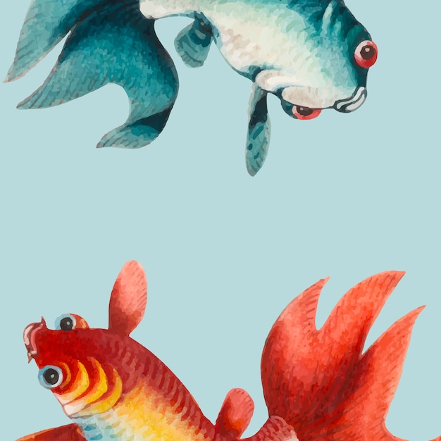 Chinesische Malerei, die ein Gold und einen silbernen Fisch kennzeichnet.