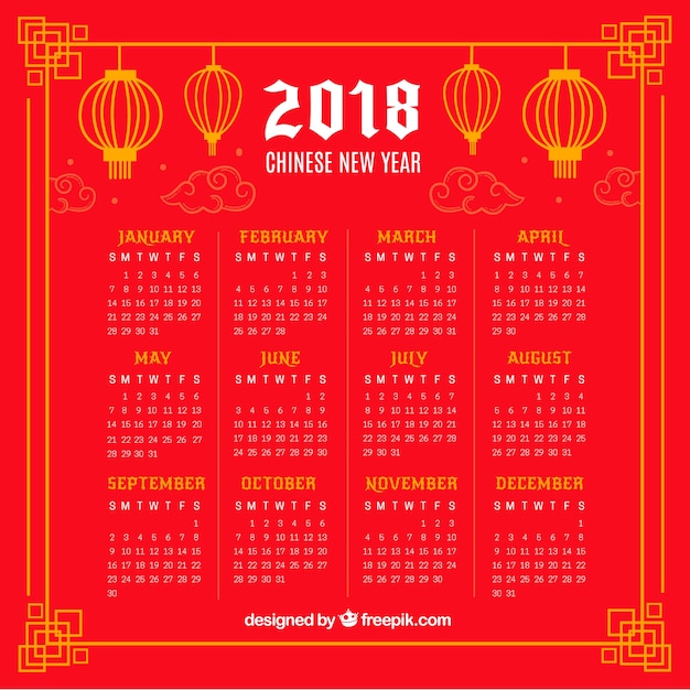 Chinesischer kalender des neuen jahres