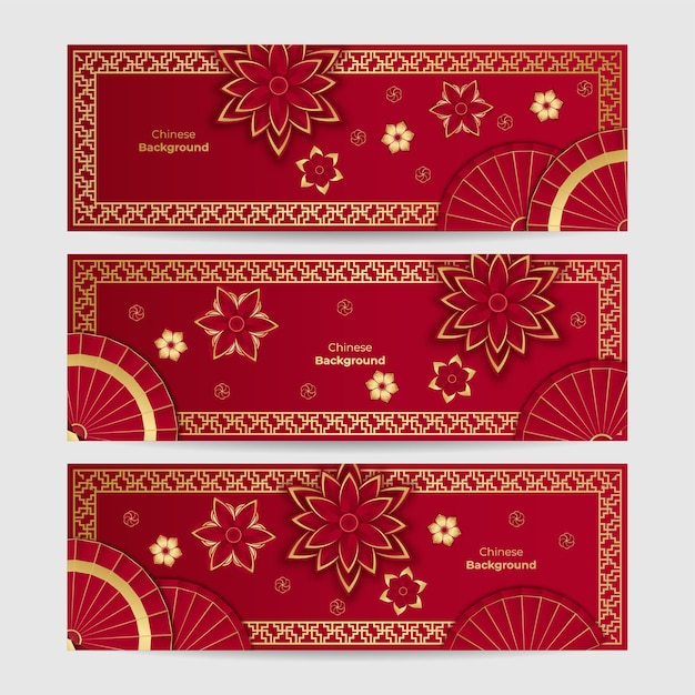 Chinesisches neujahr 2022 jahr des tigers rote und goldene blume und asiatische elemente scherenschnitt mit handwerklichem stil auf hintergrund. universelles chinesisches hintergrundbanner. vektor-illustration Premium Vektoren