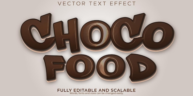 Choco-müsli-texteffekt editierbarer frühstücks- und snack-textstil