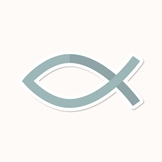 Kostenloser Vektor christian ichthys fisch symbol aufkleber vektor
