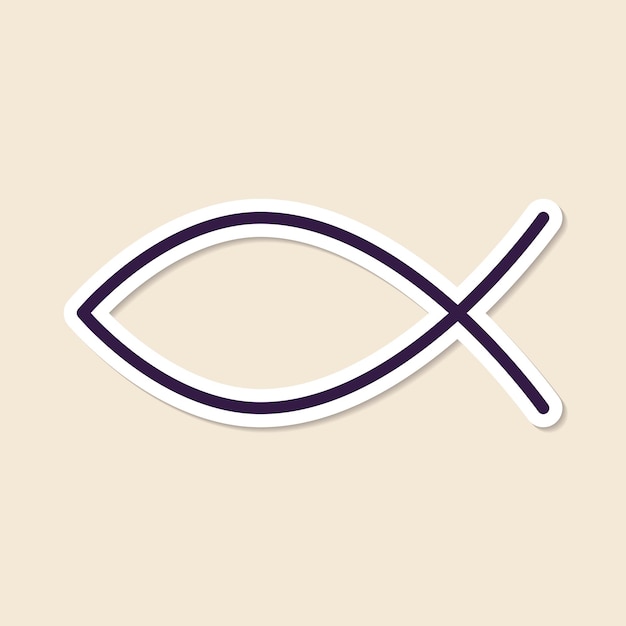 Christian Ichthys Fisch Symbol Aufkleber Vektor