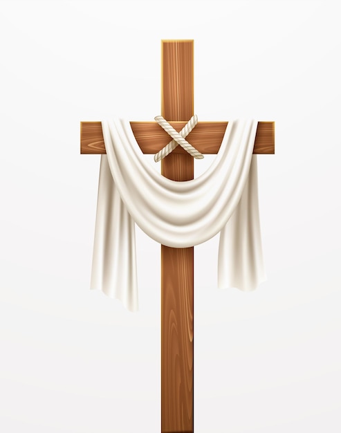 Kostenloser Vektor christliches kreuz. herzlichen glückwunsch zum palmsonntag, ostern und der auferstehung christi. vektorillustration eps10