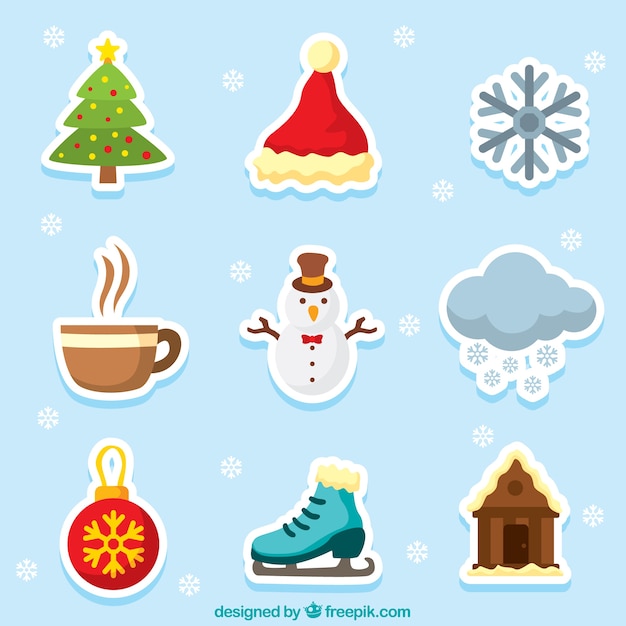 Kostenloser Vektor christmas icons set