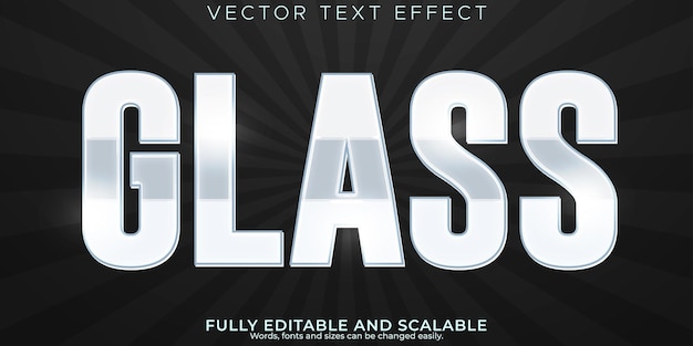 Kostenloser Vektor chromglas-texteffekt editierbarer, glänzender und eleganter textstil