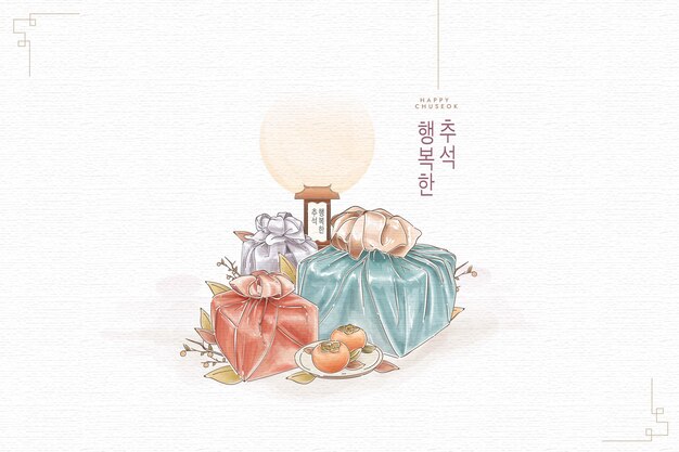 Chuseok-Konzept im flachen Design