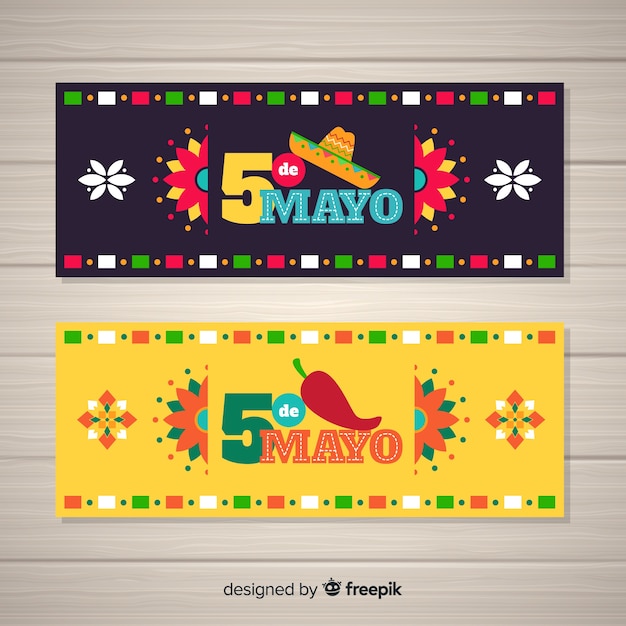 Kostenloser Vektor cinco de mayo-banner