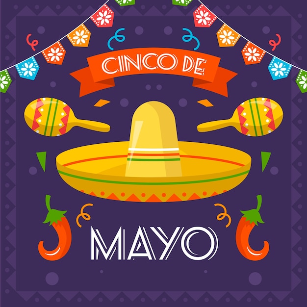 Kostenloser Vektor cinco de mayo hintergrundkonzept