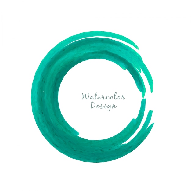Circular Green Aquarell Design Hintergrund