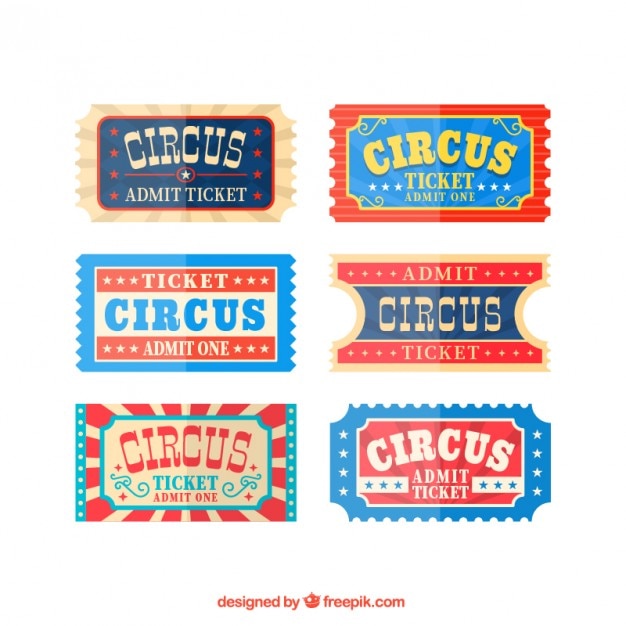 Circus Tickets im Vintage-Stil