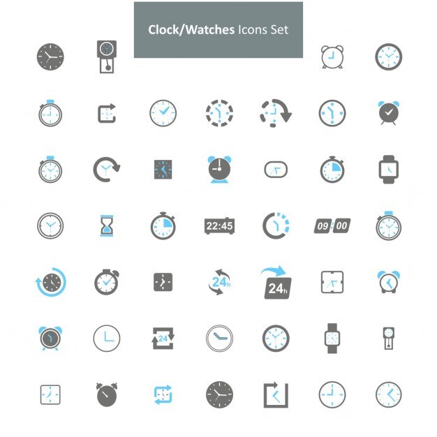 Clock Uhren-Icon-Set
