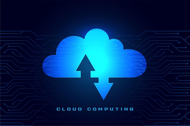 Cloud-Computing-Konzept mit Download- und Upload-Daten-Streaming