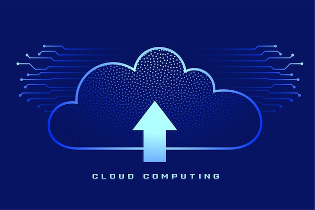 Cloud Computing mit Upload-Pfeilsymbol