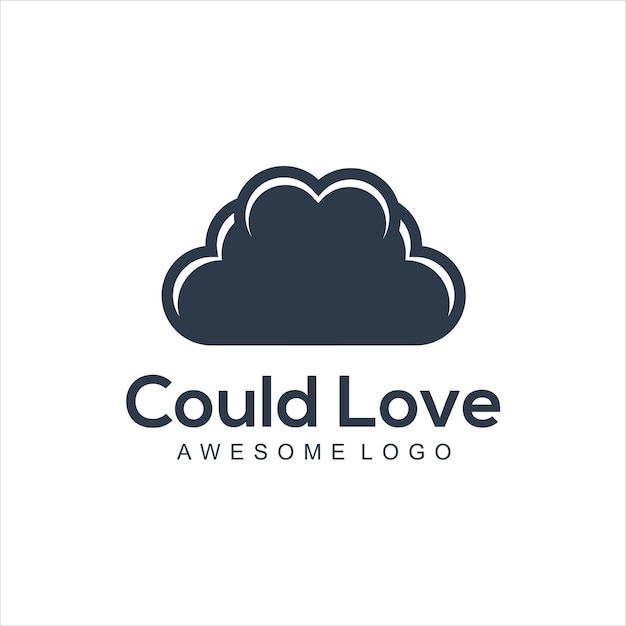 Kostenloser Vektor cloud love silhouette-logo