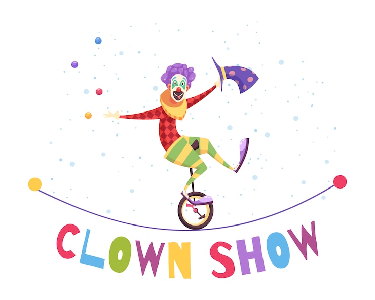 Kostenlose Vektor clownshowabbildung
