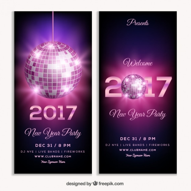 Club-flyer für 2017 party des neuen jahres