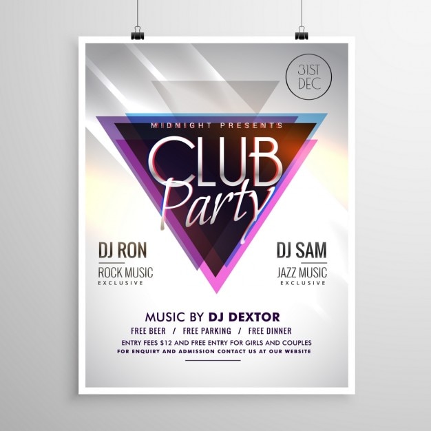 Kostenloser Vektor club party musik-flyer einladung vorlage plakat