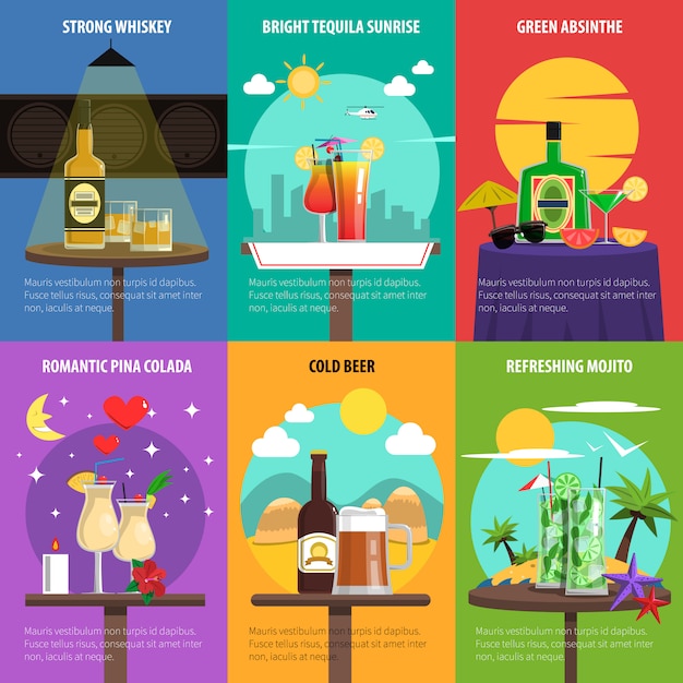 Cocktail-poster-set