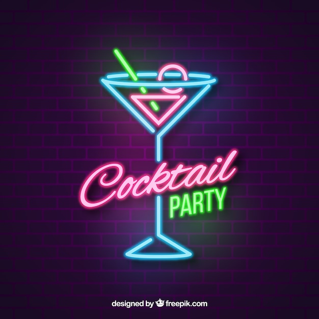 Cocktailbarzeichen mit neonlichtart