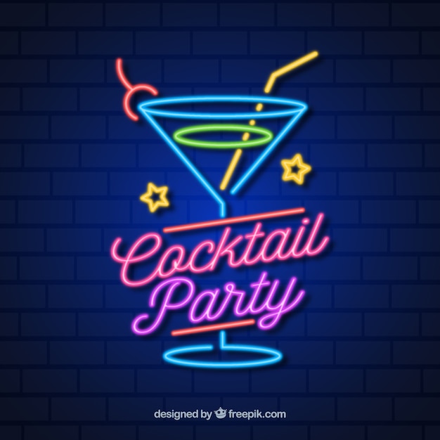 Cocktailbarzeichen mit neonlichtart