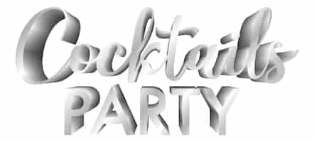 Kostenloser Vektor cocktails night party isolierter worttext