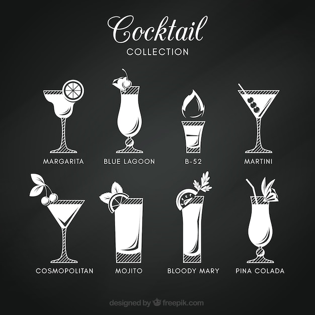 Cocktailsammlung in der Tafelart