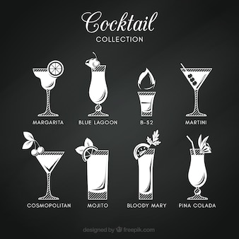 Cocktailsammlung in der tafelart