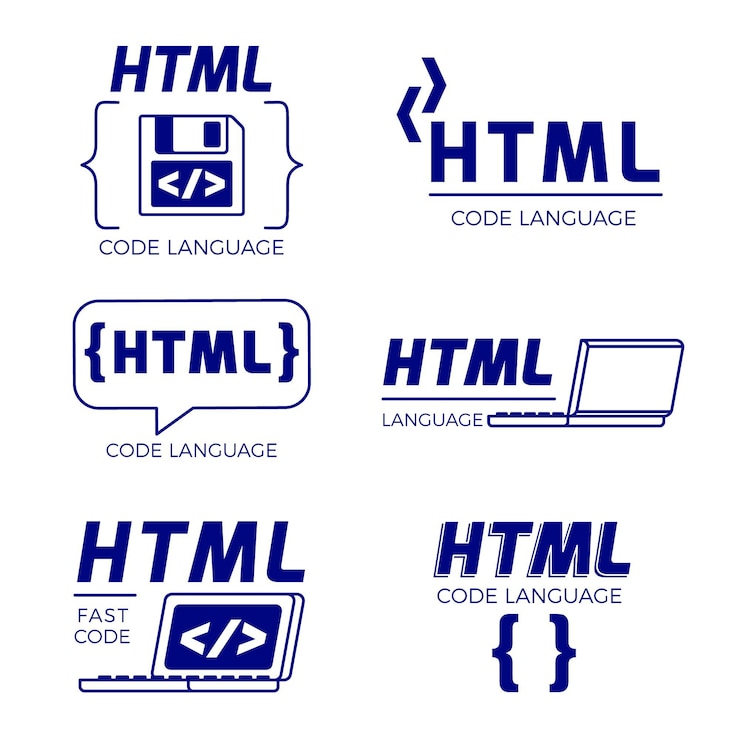 Kostenlose Vektor code logo pack flaches design