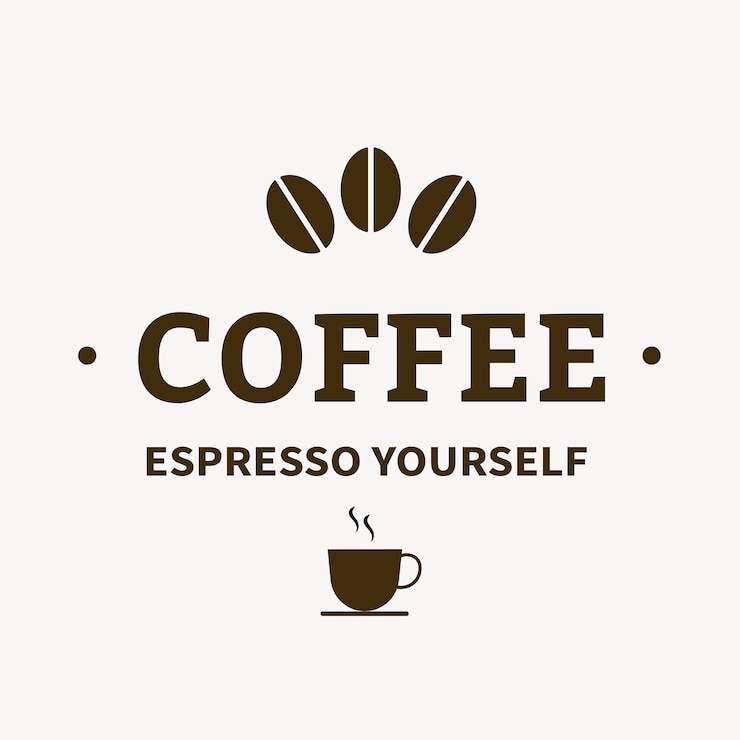 Kostenlose Vektor coffeeshop-logo, lebensmittelgeschäftsschablone für branding-designvektor, espresso selbst text