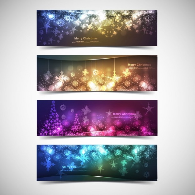 Kostenloser Vektor colorful christmas headers