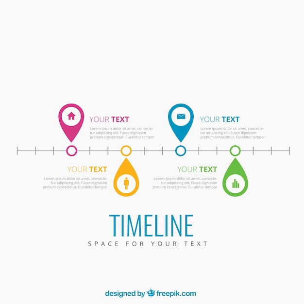 Kostenloser Vektor colorful timeline infografik