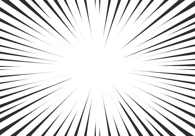 Comic-hintergrund flash-explosion schwarz-weiß-radiallinien
