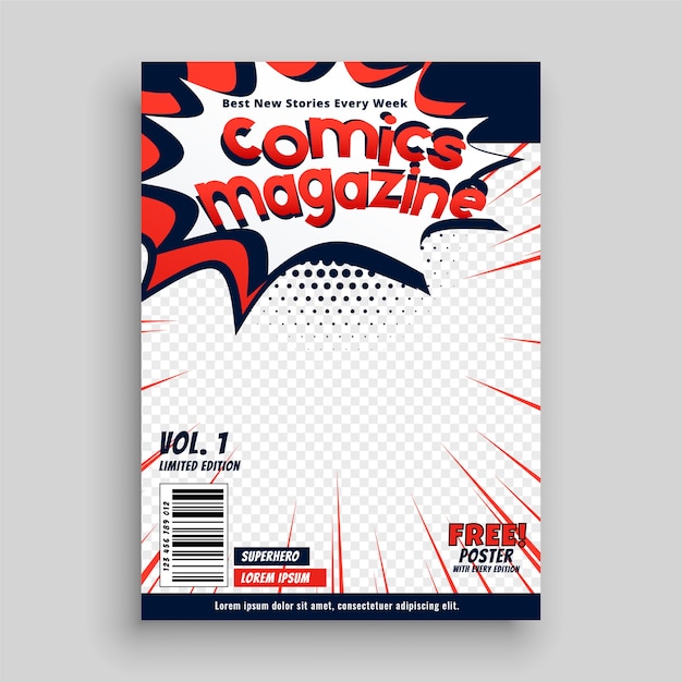 Comic-magazin deckblatt vorlage design